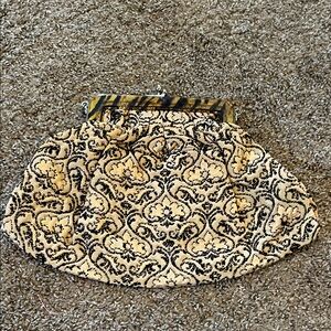 Vintage Style Black and Tan Clutch